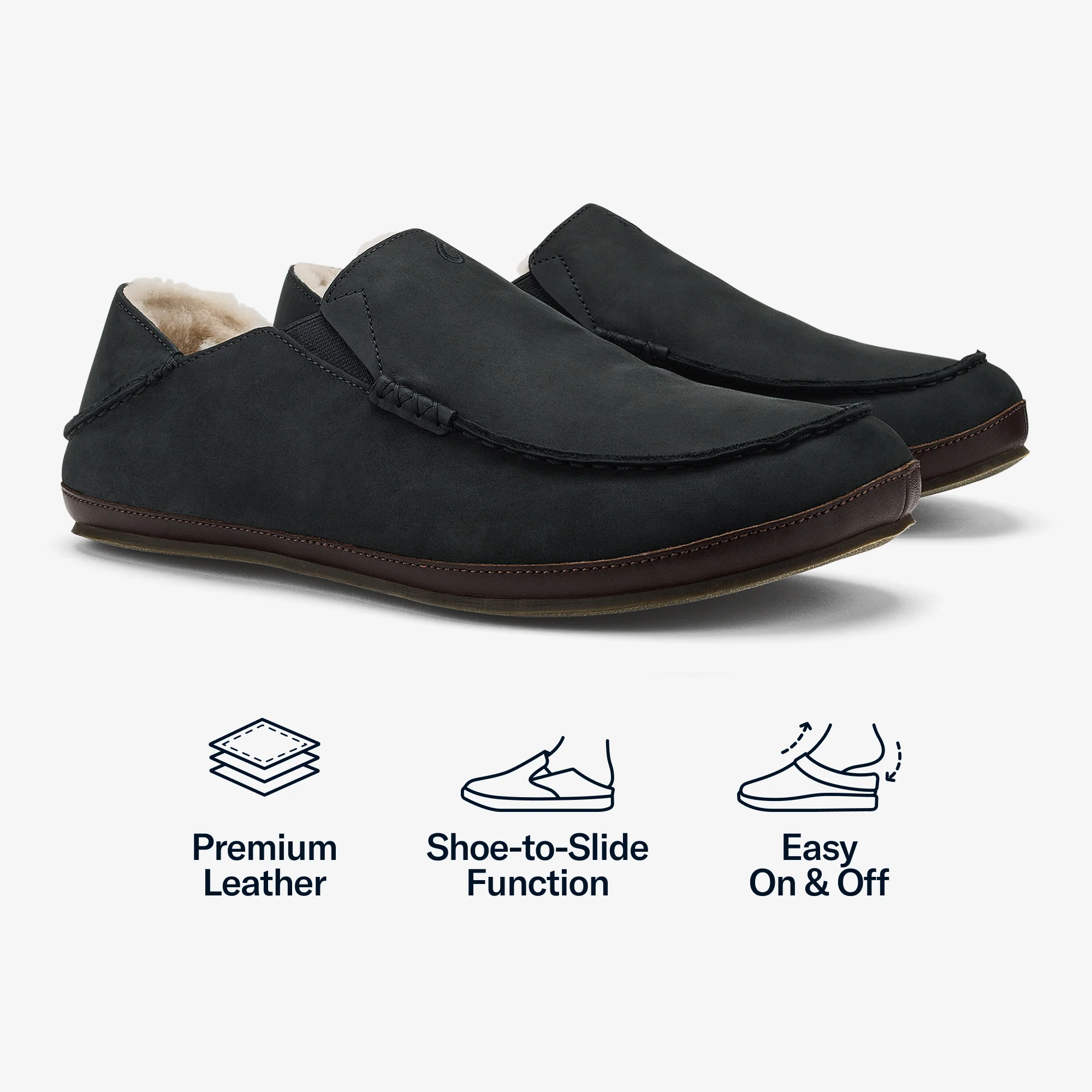 Moloā Slipper  -  Black / Dk Java - Image 3